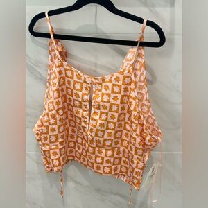 Altar'd State Orange Floral Tank Top